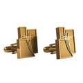 Gold Plated Sterling Silver Cuff Links, Custom Shape, 3/4"
